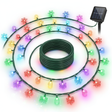 Guirnalda solar navidad copos nieve esferas multicolor 7.5m vista frontal