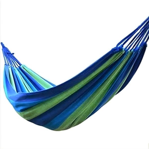 Hamaca Premium 2 Plazas 100% Algodón Multicolor Colgando | Disparo.cl