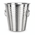 Hielera acero inoxidable martillada Cuiner 22cm con asa argolla vista frontal