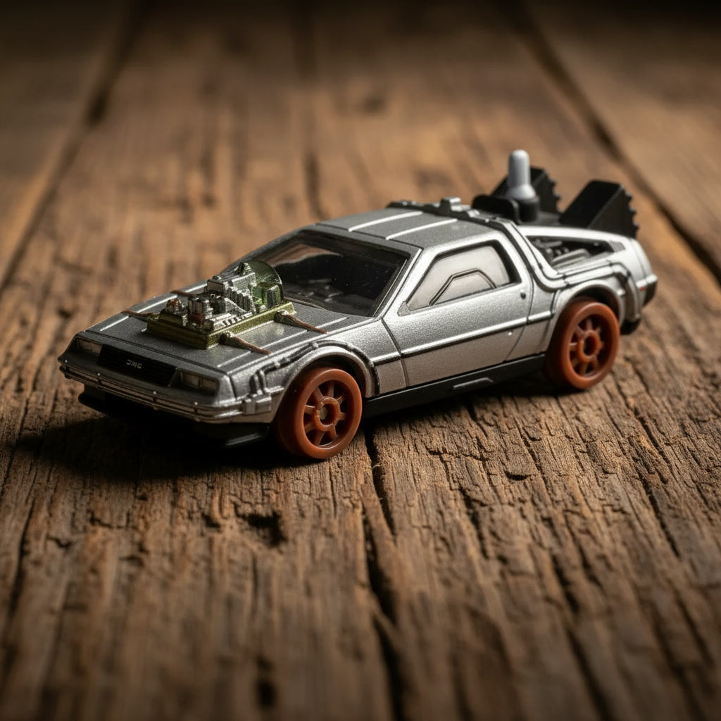 DeLorean die-cast metal Hot Wheels escala 1:64 edición coleccionista Back to the Future III