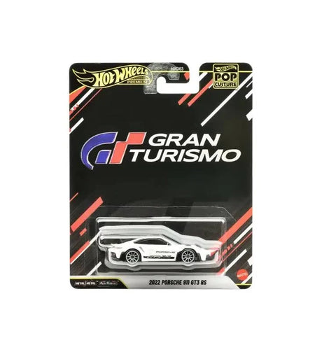 Hot Wheels Premium Porsche 911 GT3 RS Gran Turismo Pop Culture blanco en blíster