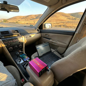 Conversor voltaje 12V 220V camping lago Chile batería auto