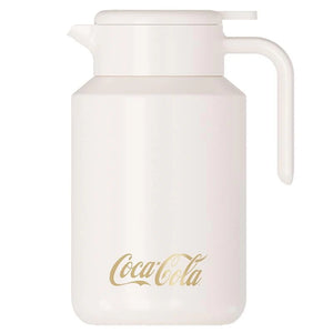 Jarra termo Coca-Cola Germ 1600ml acero inoxidable blanca logo dorado vista frontal