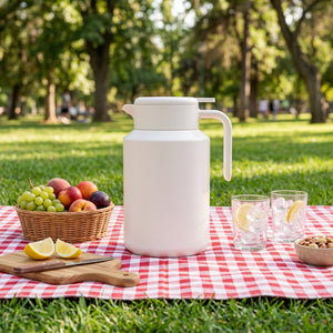 Termo jarra Coca-Cola picnic parque chileno con hielo limon y vasos