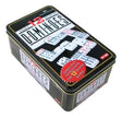 Juego domino doble 12 color 91 fichas caja metalica vista frontal