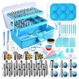 Set pastelería 236 piezas kit decoración repostería maletín azul vista frontal