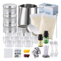Kit fabricación velas DIY 153 piezas cera soya mechas aceites fondo blanco