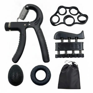 Kit fortalecedor manos 5 piezas ajustable 5-60kg vista frontal completo