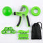Kit fortalecedor manos 5 piezas verde ajustable con bolso vista frontal completa