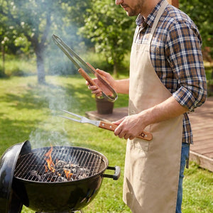 Set parrillero asado chileno quincho espátula tenedor cuchillo pinza
