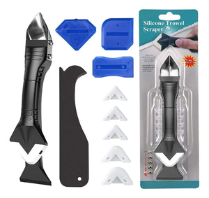 Kit raspador silicona calafateo 3en1 herramienta selladora fondo blanco