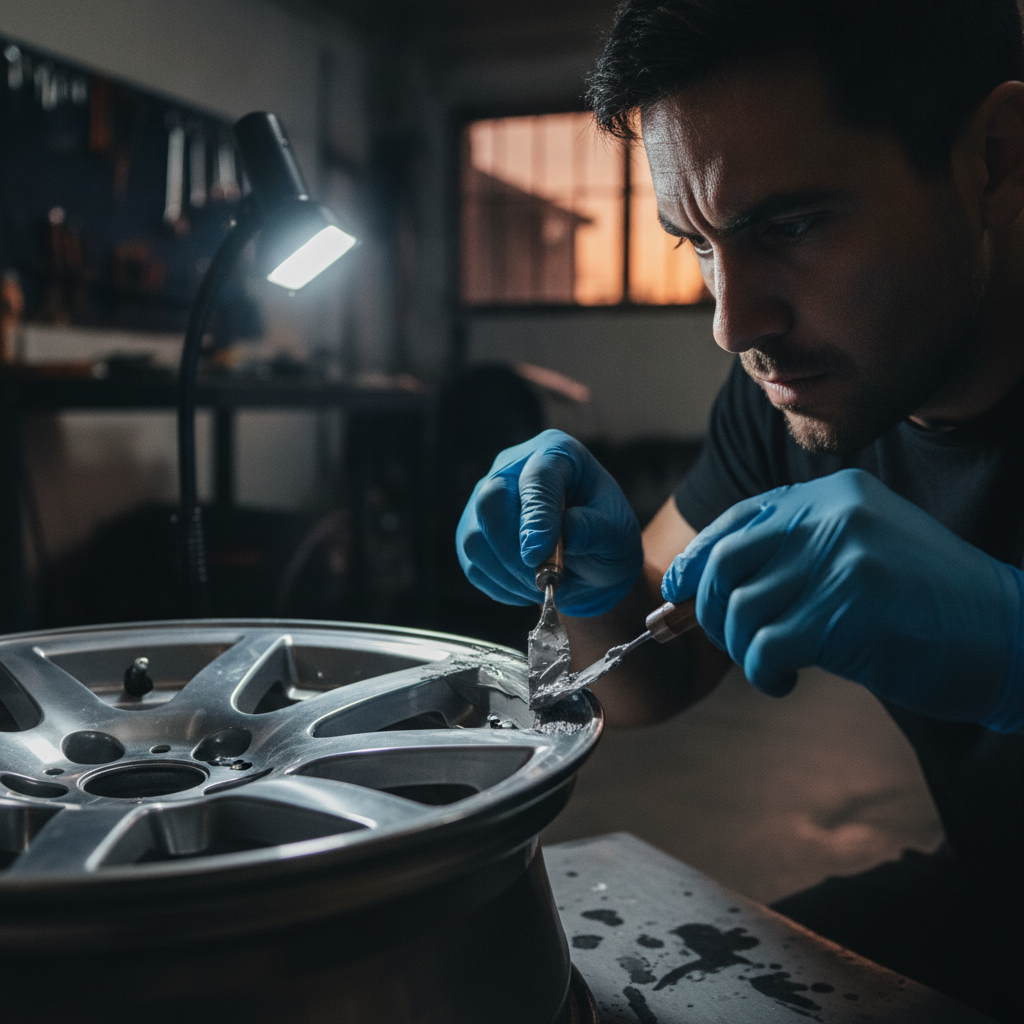 Kit reparación llantas aleación aplicación espátula adhesivo rin auto uso doméstico