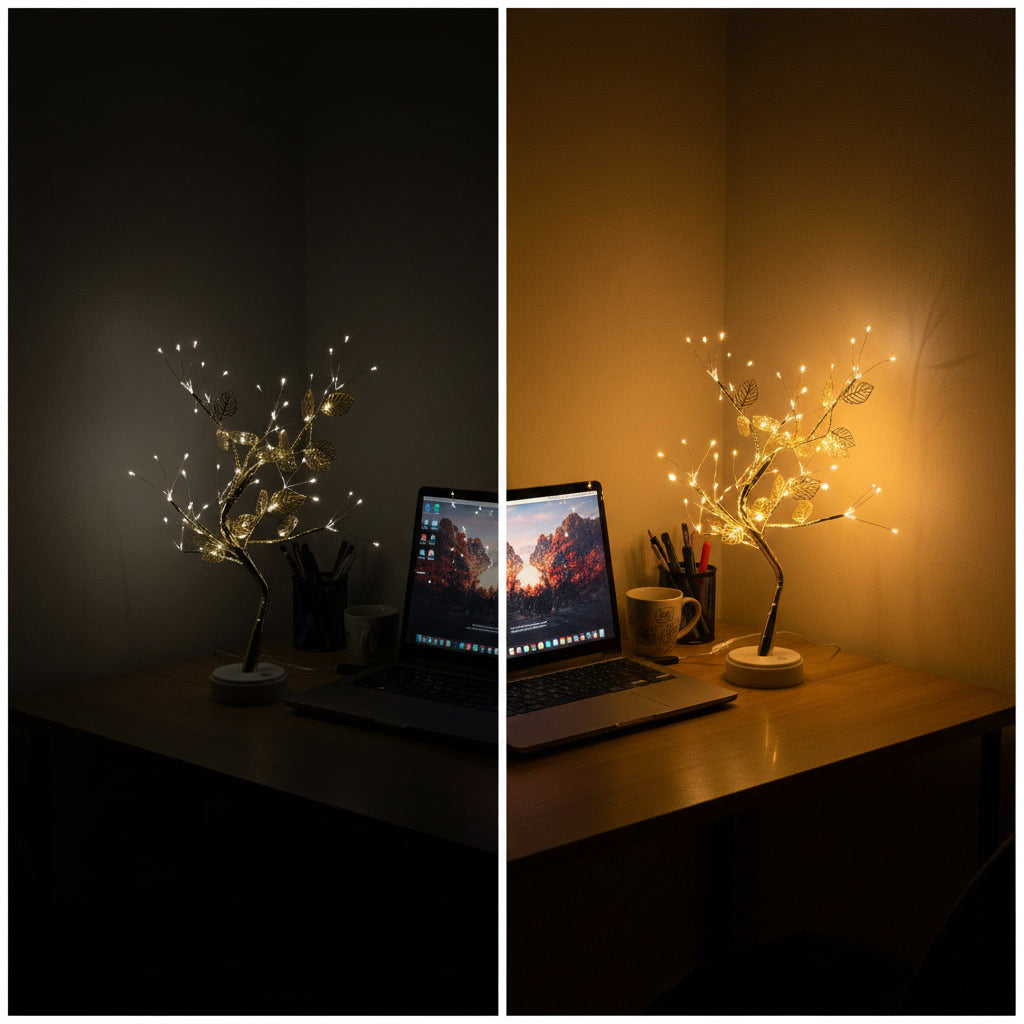 Lámpara Árbol Bonsai 72 LED USB Decorativa Mesa | Disparo.cl
