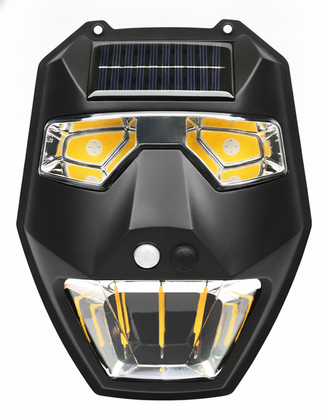 Lámpara solar pared exterior IP65 5 modos sensor movimiento vista frontal
