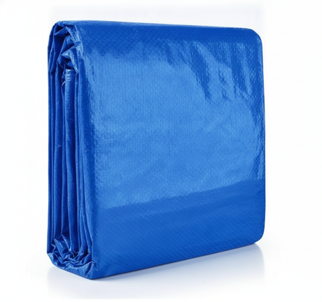 Lona impermeable azul 2x3m plegada vista frontal producto