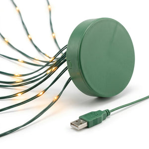 Luces navideñas cascada USB árbol terraza departamento chileno batería portátil noche