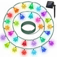 Guirnalda solar navidad 20 LED copos arbolitos RGB multicolor vista frontal