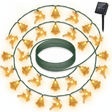 Guirnalda solar navidad 20 LED renos arbolitos dorados vista frontal producto