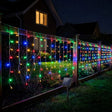 Luces navidad solares cascada 200 LED multicolor 7 metros vista frontal producto