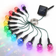 Set 12 estacas solares LED RGB multicolor jardín vista frontal fondo blanco