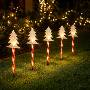 Luces solares navidad estacas árbol jardín chileno camino nocturno luz cálida