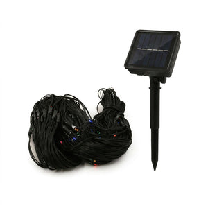 Malla luces LED solar 200 luces multicolor 3x2m vista frontal producto