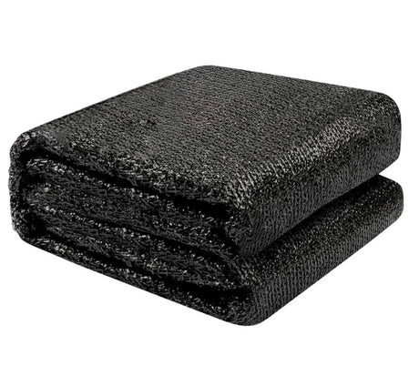 Malla raschel sombra negra 3x3 m con ojales aluminio vista frontal producto