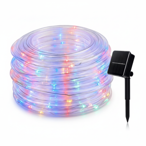 Manguera LED solar 20 metros 200 luces multicolor exterior vista frontal producto