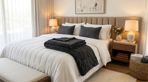 Manta Sherpa Jacquard Martiné Gris 127x152cm | Disparo.cl