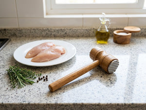 Martillo ablandador madera para asado chileno quincho cortes carne