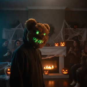 Mascara oso peluche LED iluminada fiesta Halloween Chile living