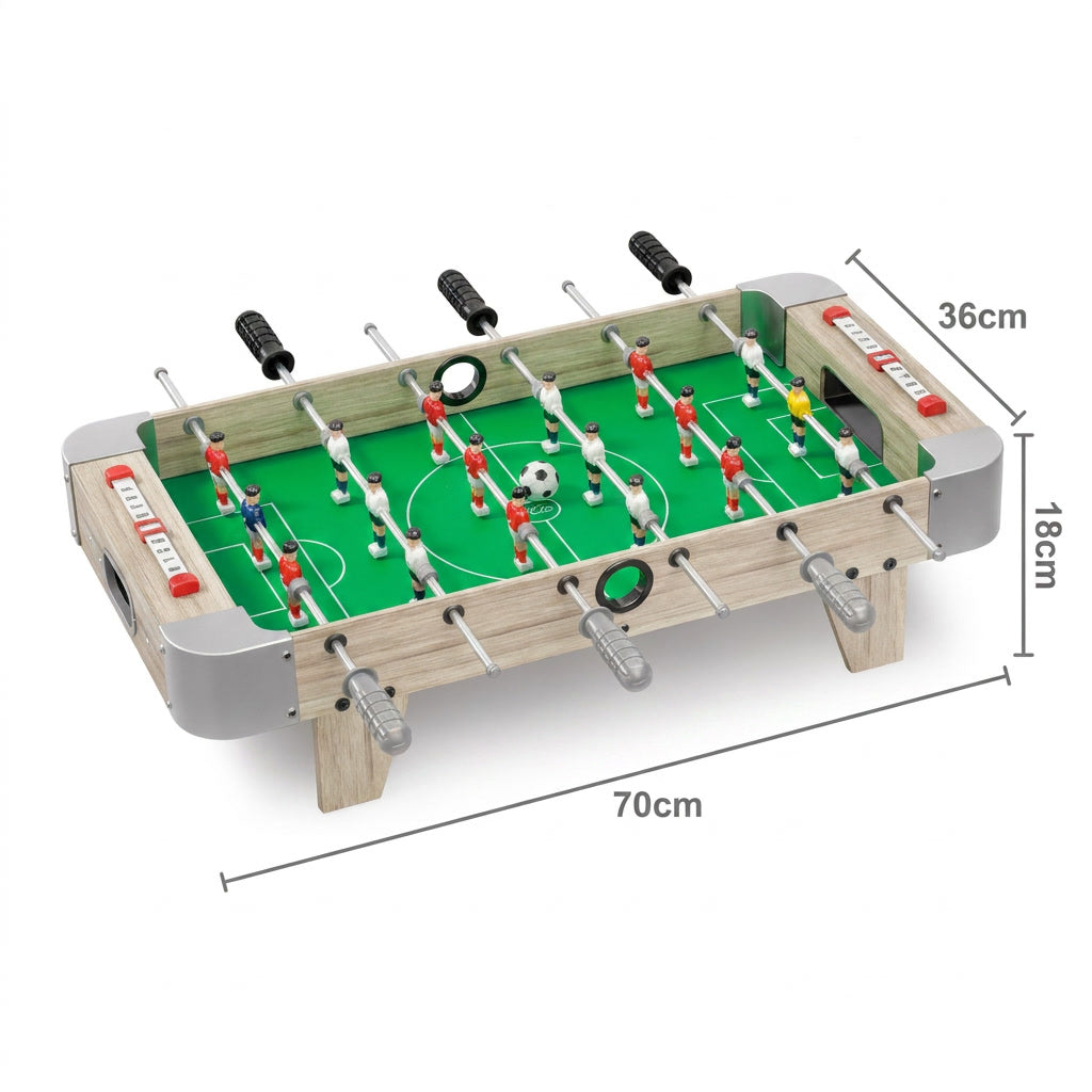 Niños chilenos jugando taca taca mesa futbolito mini en casa