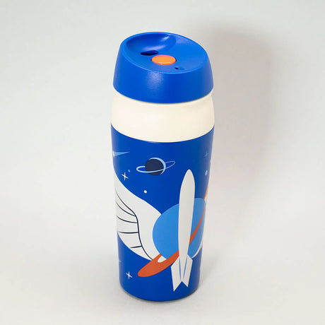 Mug botón Toy Story 5 450mL azul diseño espacial vista frontal fondo blanco