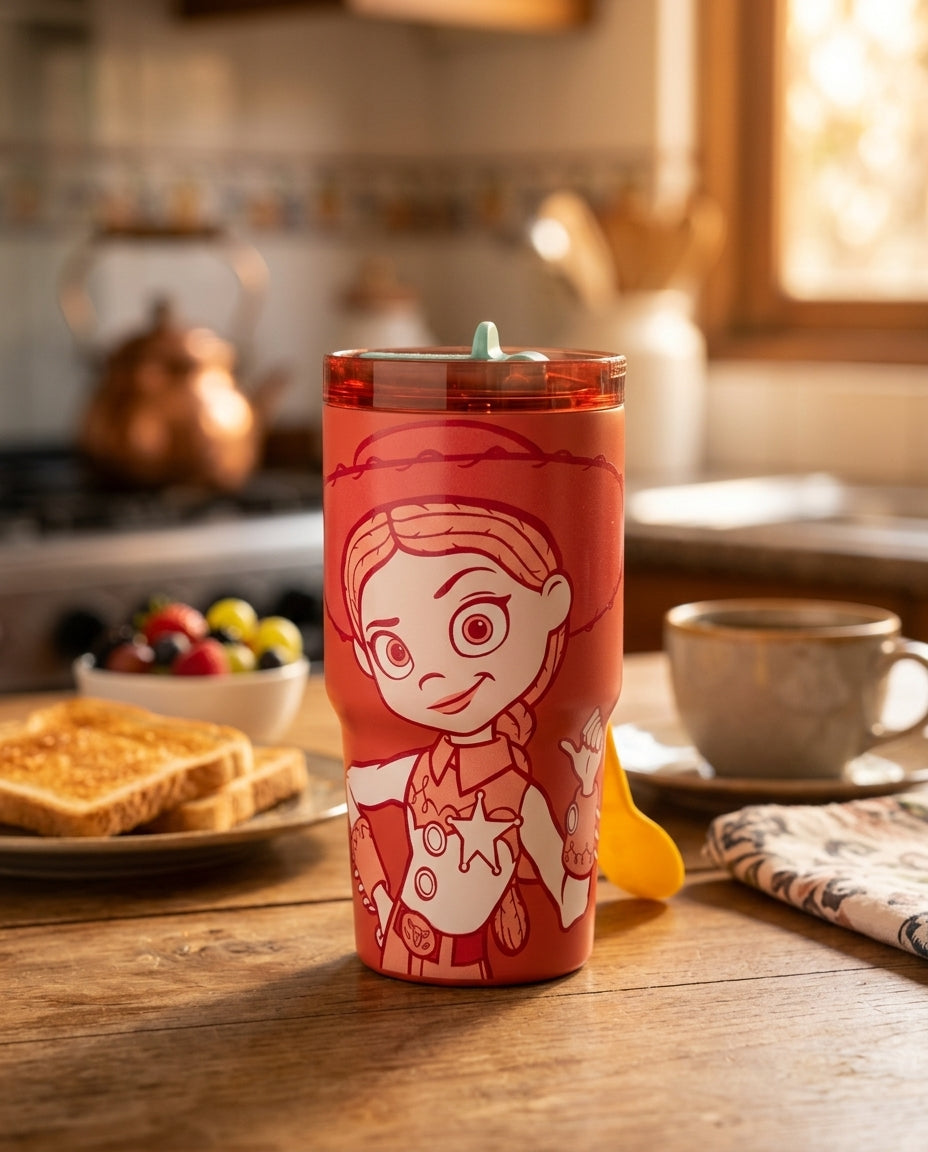 Vaso térmico Jessie Toy Story cumpleaños infantil Chile decoración colores