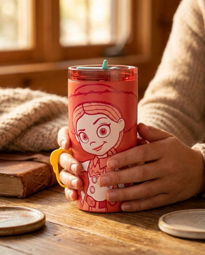 Niño chileno mochila escolar vaso térmico Jessie Toy Story 5 rojo