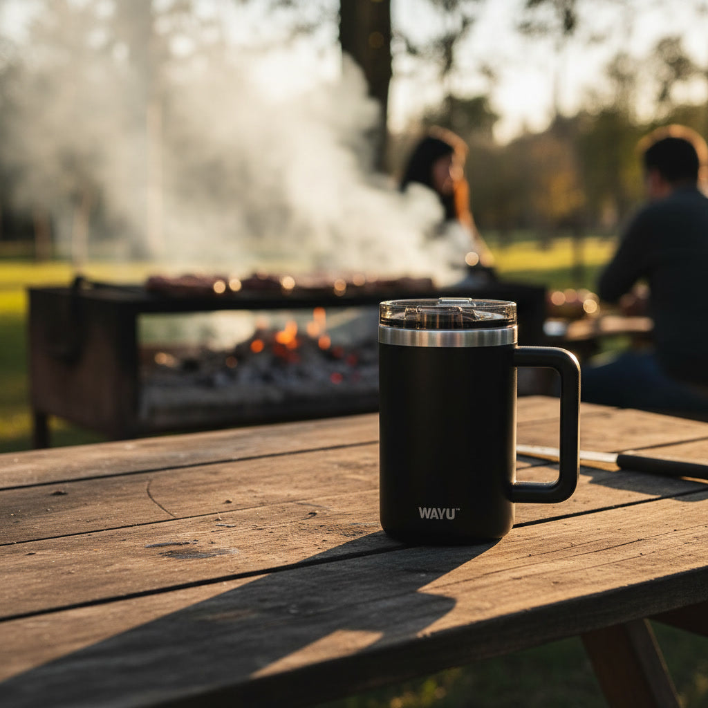 Mug Termico Acero Inoxidable 650mL Negro Mate | Disparo.cl
