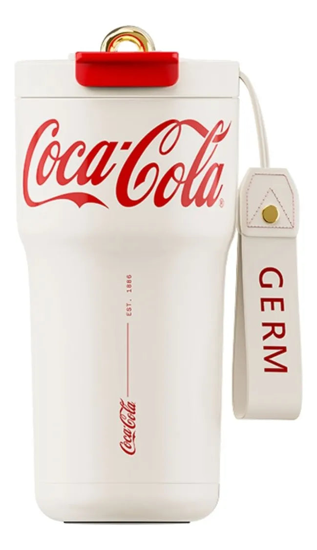 Mug térmico Coca Cola 700ml vintage GERM blanco rojo vista frontal
