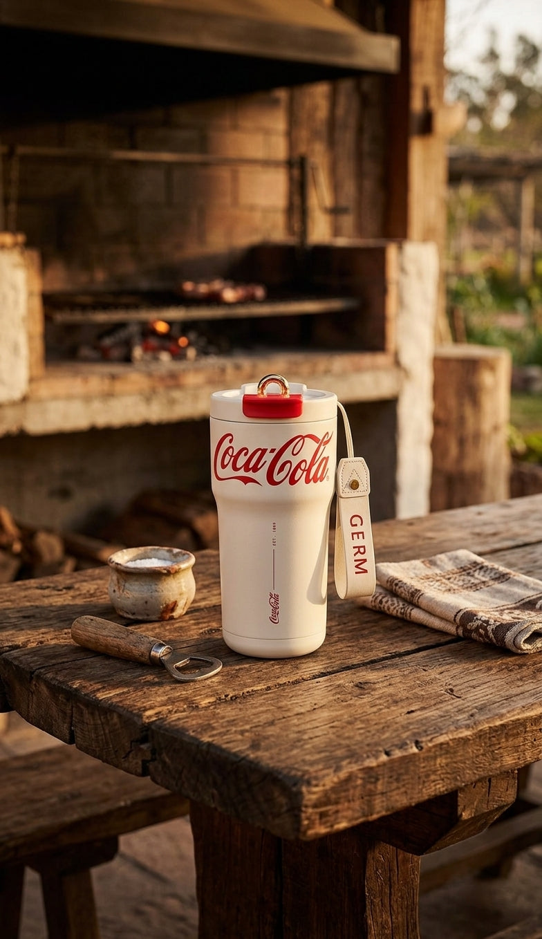Mug térmico Coca Cola 700ml cocina moderna chilena encimera blanca