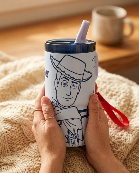 Mug coleccionable Toy Story asado chileno exterior mesa madera uso lifestyle
