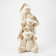 Torre 3 muñecos de nieve peluche dorado 60cm fondo blanco vista frontal
