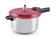 Olla a presión Keep 6 litros roja aluminio fondo blanco vista frontal