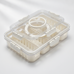 Organizador refrigerador tapa asa plegable broches angulo 45 grados lateral