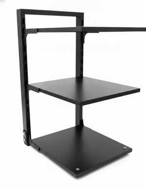 Organizador cocina vertical 3 niveles metal negro vista frontal fondo blanco