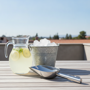 Pala poruña hielo terraza verano chileno jarra limonada