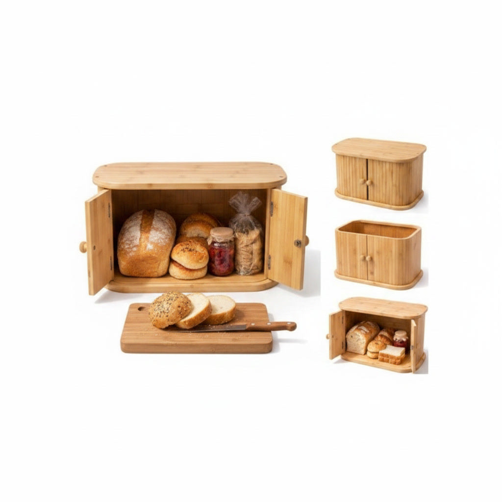 Panera Organizador Cocina Bambú Puertas Madera | Disparo.cl
