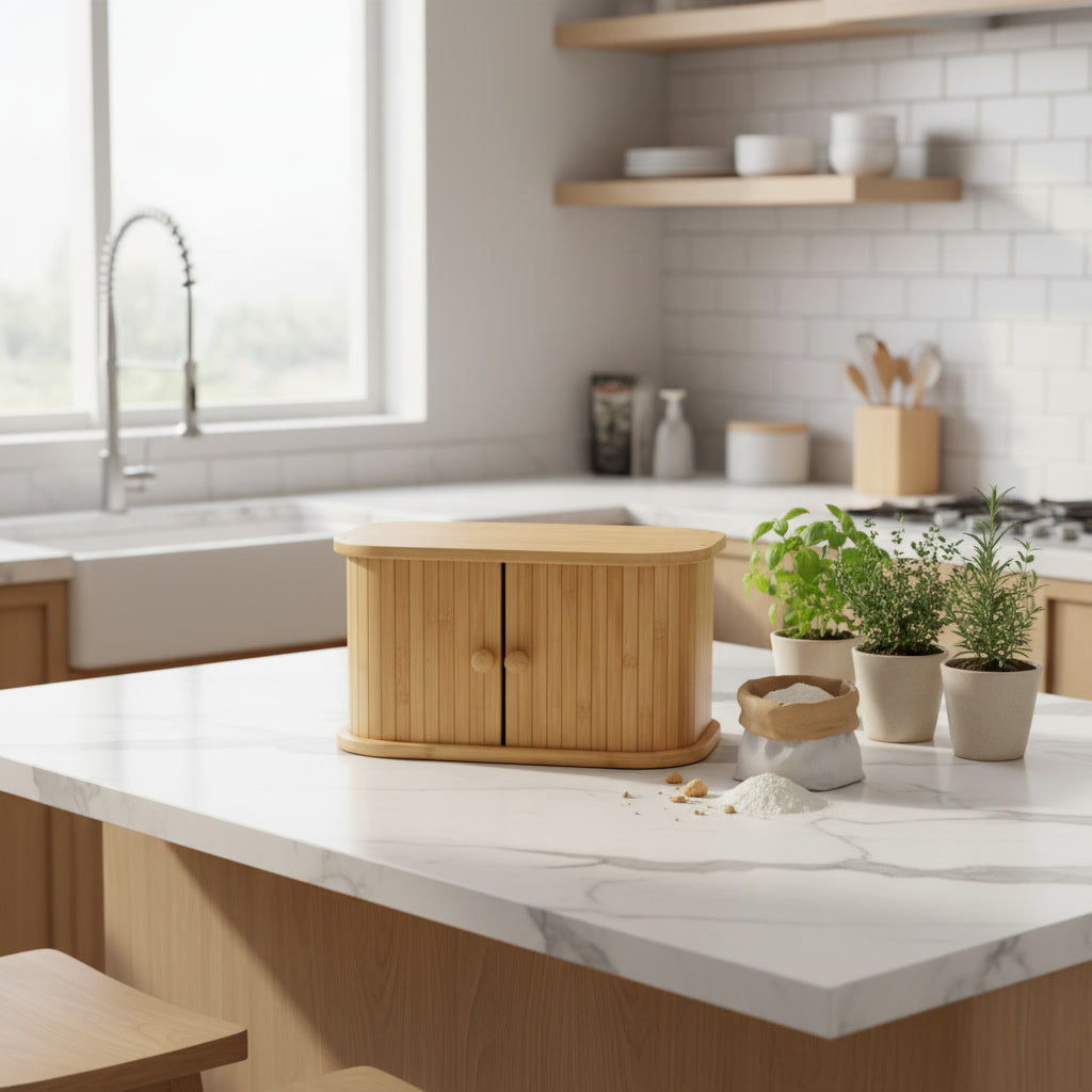 Panera Organizador Cocina Bambú Puertas Madera | Disparo.cl