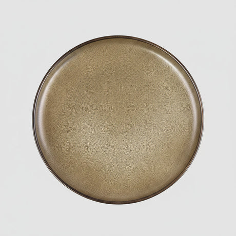 Plato cerámica gres stoneware Wayu 22cm tono bronce vista superior