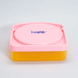 Porta sandwich escolar Kido rosado amarillo vista frontal fondo blanco