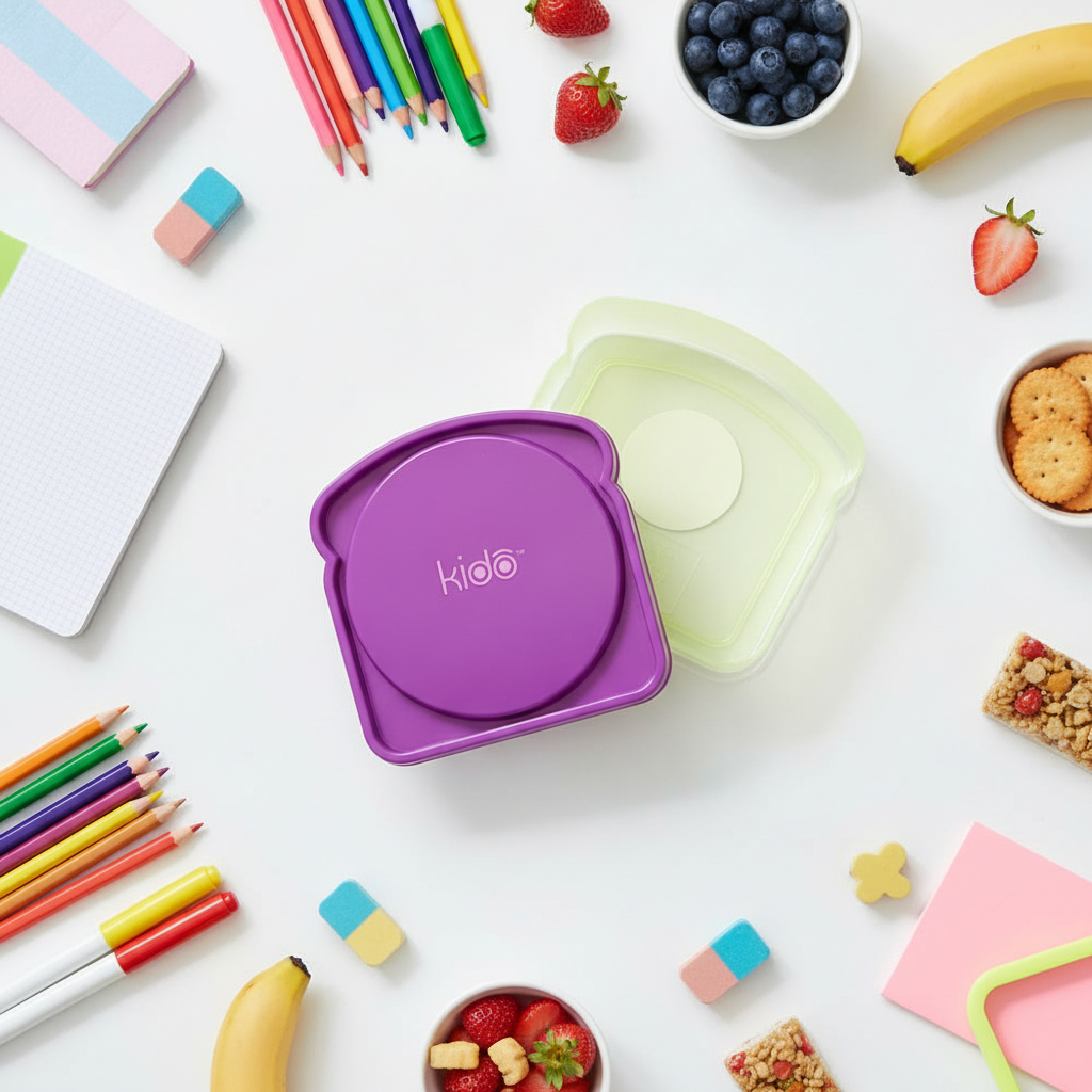 Tupper porta sandwich Kido abierto lonchera cocina chilena