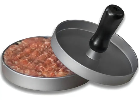 Prensa Para Hamburguesas Molde Antiadherente Asado Parrilla Color Aluminio - imagen 2